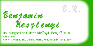 benjamin meszlenyi business card